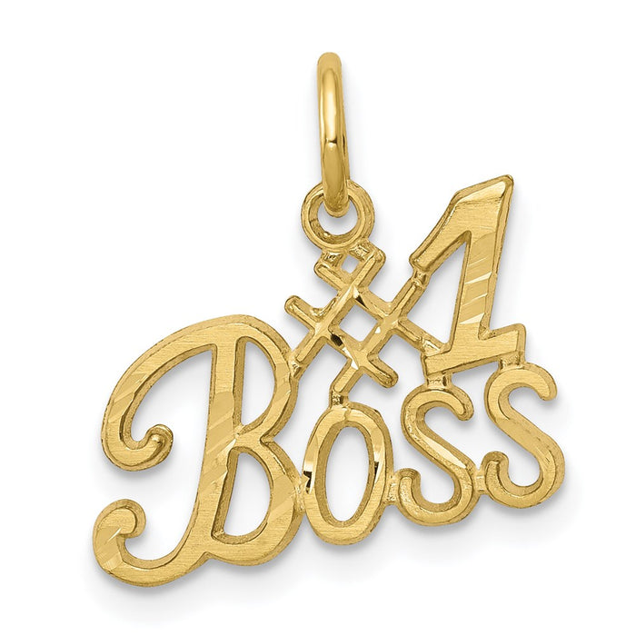 Million Charms 10K Yellow Gold Themed #1 Boss Charm