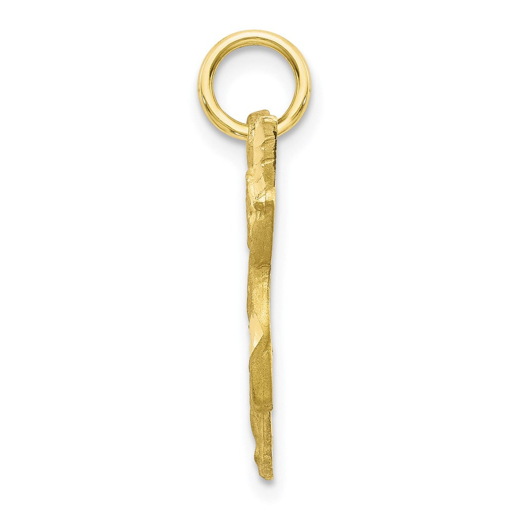 Million Charms 10K Yellow Gold Themed Solid Satin Angel Charm