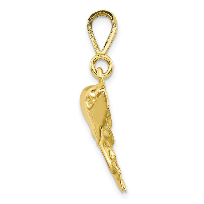 Million Charms 10K Yellow Gold Themed Solid Polished Twin Dolphins Charm