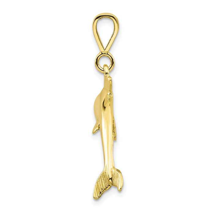 Million Charms 10K Yellow Gold Themed Dolphin Charm