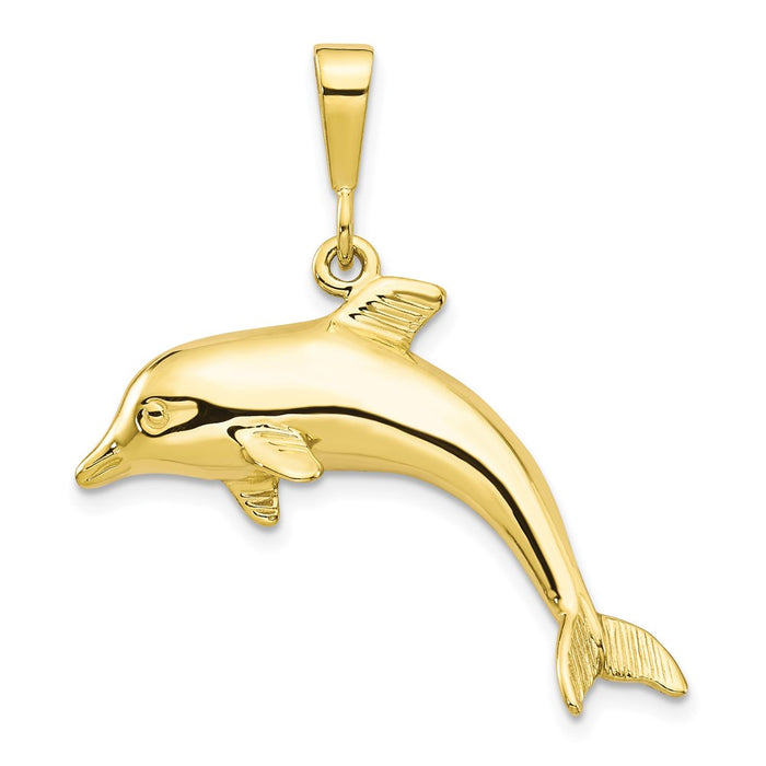 Million Charms 10K Yellow Gold Themed Dolphin Charm