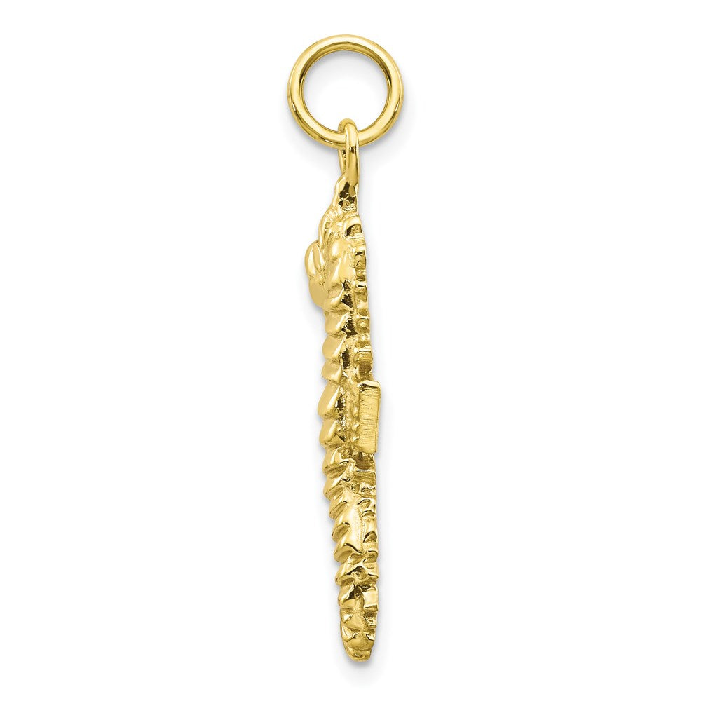 Million Charms 10K Yellow Gold Themed Nautical Seahorse Pendant