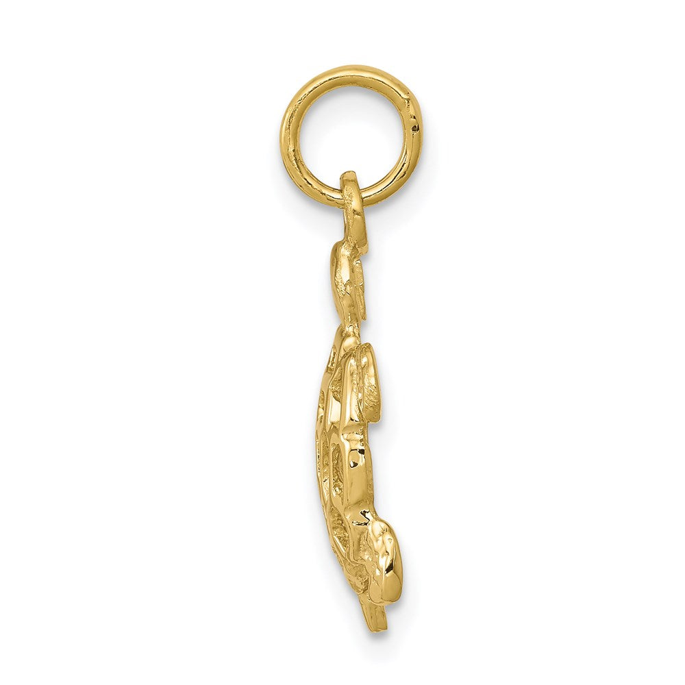 Million Charms 10K Yellow Gold Themed Turtle Charm