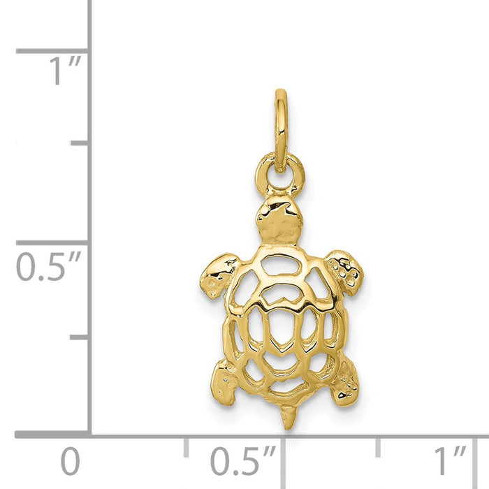 Million Charms 10K Yellow Gold Themed Turtle Charm