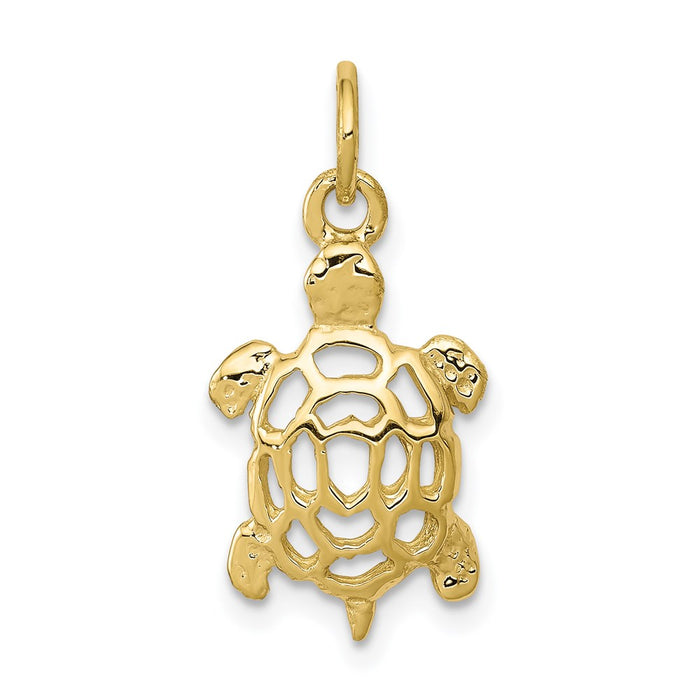 Million Charms 10K Yellow Gold Themed Turtle Charm