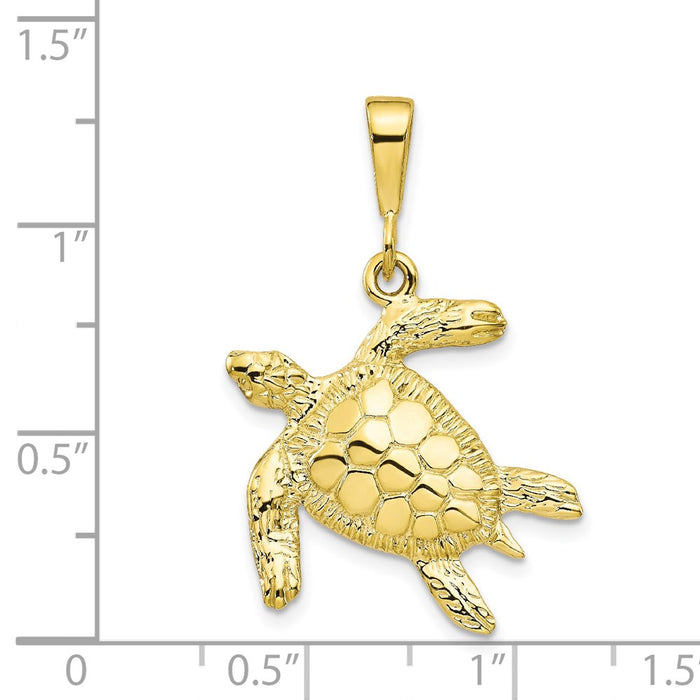Million Charms 10K Yellow Gold Themed Turtle Pendant