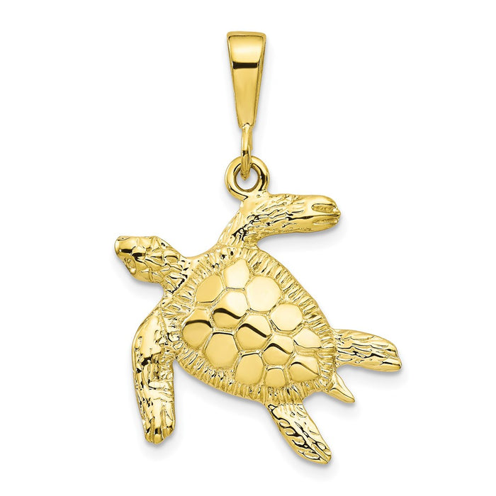 Million Charms 10K Yellow Gold Themed Turtle Pendant