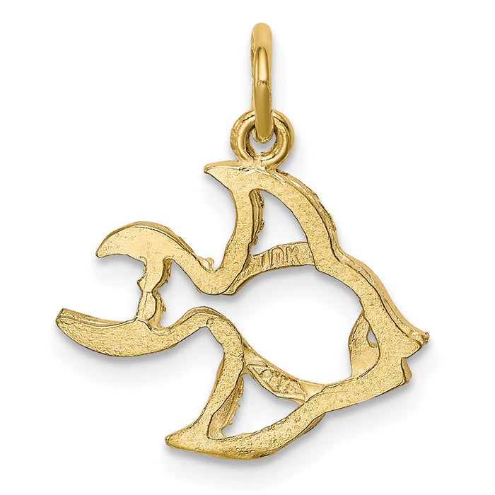 Million Charms 10K Yellow Gold Themed Fish Charm