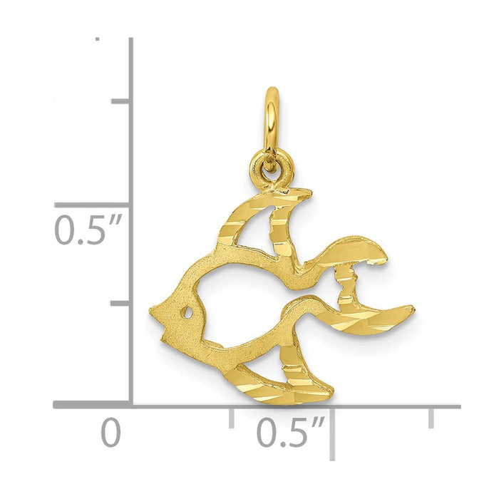 Million Charms 10K Yellow Gold Themed Fish Charm