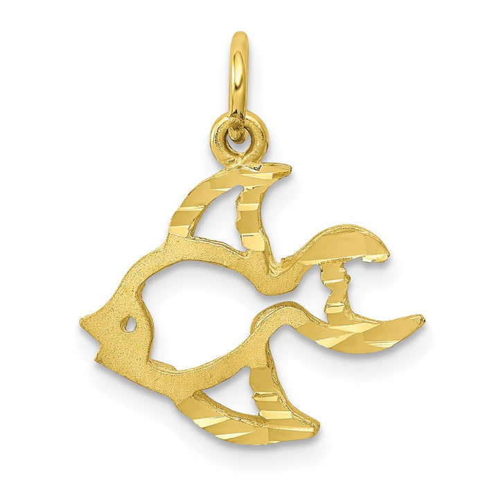 Million Charms 10K Yellow Gold Themed Fish Charm