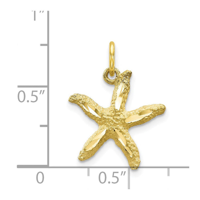 Million Charms 10K Yellow Gold Themed Nautical Starfish Charm