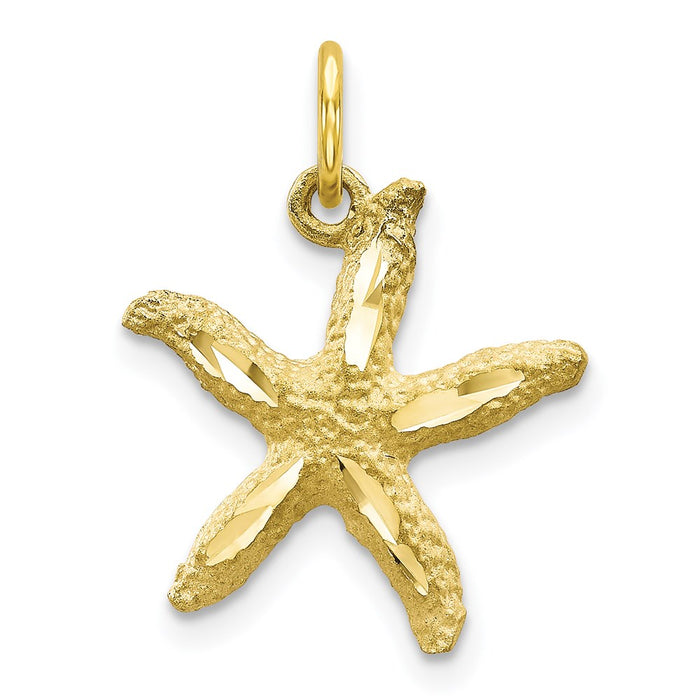 Million Charms 10K Yellow Gold Themed Nautical Starfish Charm