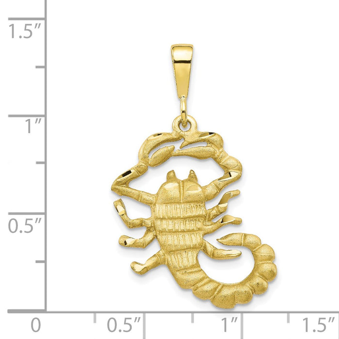 Million Charms 10K Yellow Gold Themed Scorpion Charm