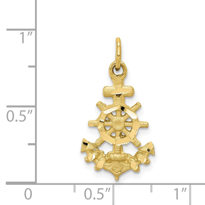 Million Charms 10K Yellow Gold Themed Nautical Anchor Charm