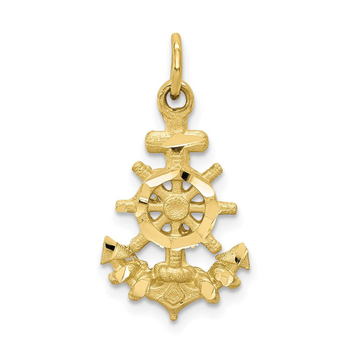 Million Charms 10K Yellow Gold Themed Nautical Anchor Charm