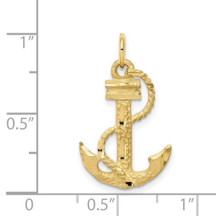 Million Charms 10K Yellow Gold Themed Nautical Anchor Charm