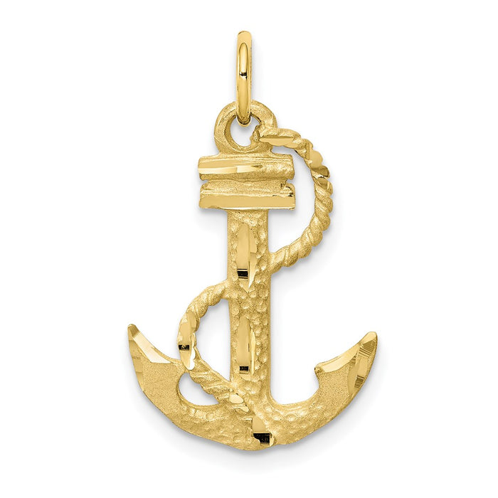 Million Charms 10K Yellow Gold Themed Nautical Anchor Charm