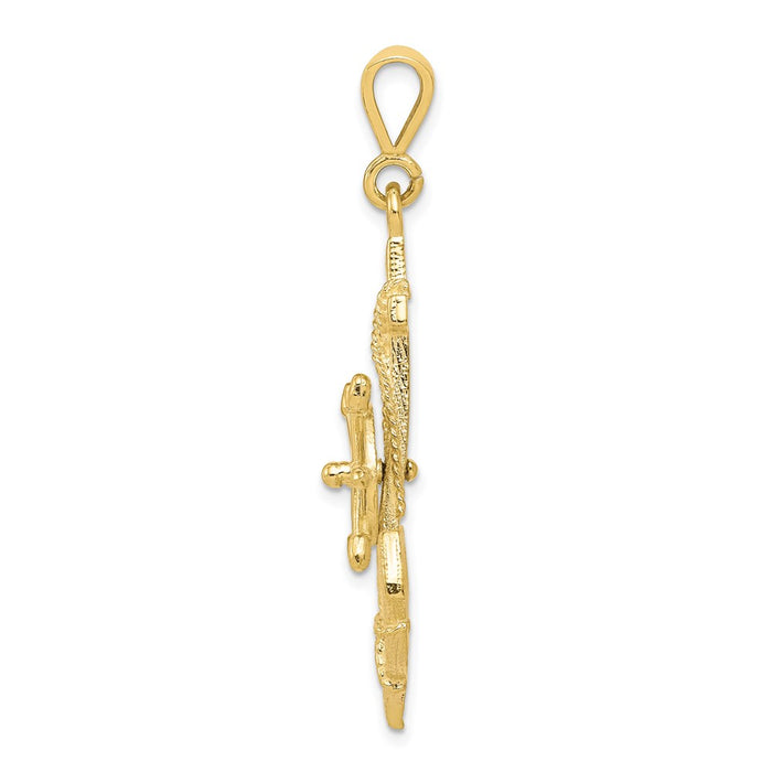 Million Charms 10K Yellow Gold Themed Nautical Anchor Charm