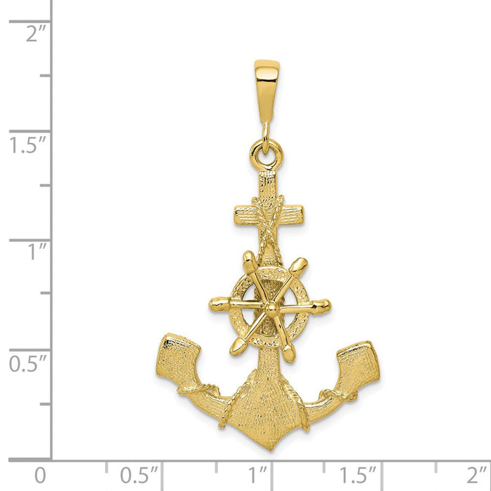 Million Charms 10K Yellow Gold Themed Nautical Anchor Charm