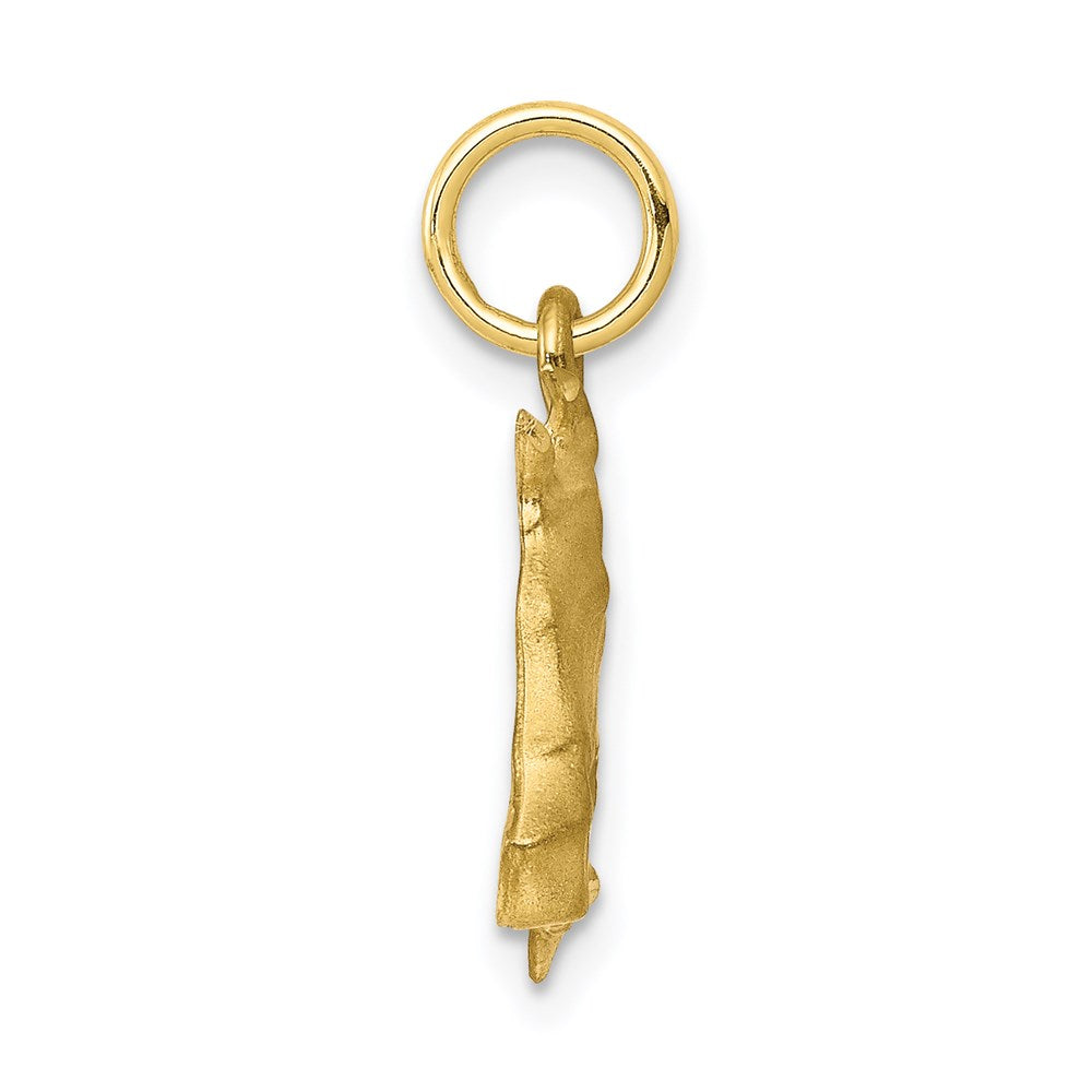 Million Charms 10K Yellow Gold Themed Solid Satin Horsehead With Reins Charm