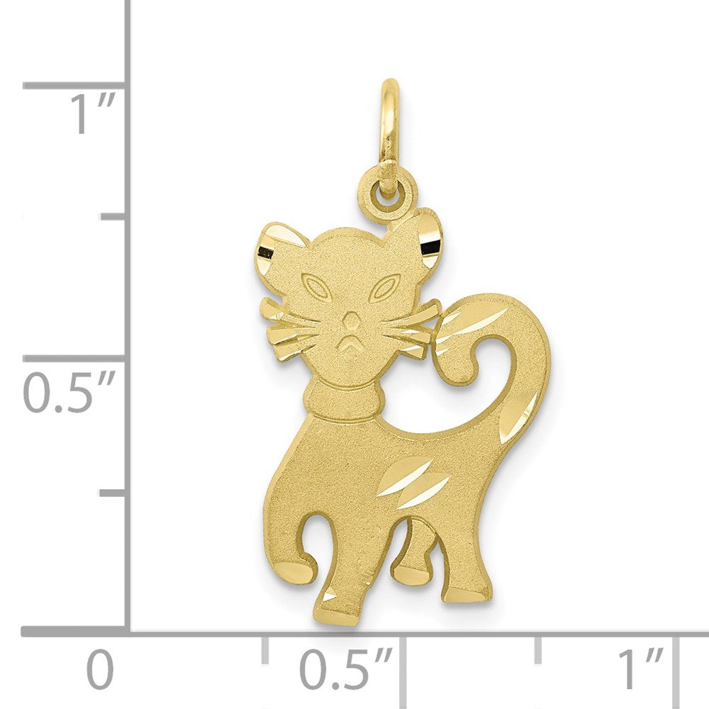Million Charms 10K Yellow Gold Themed Cat Charm