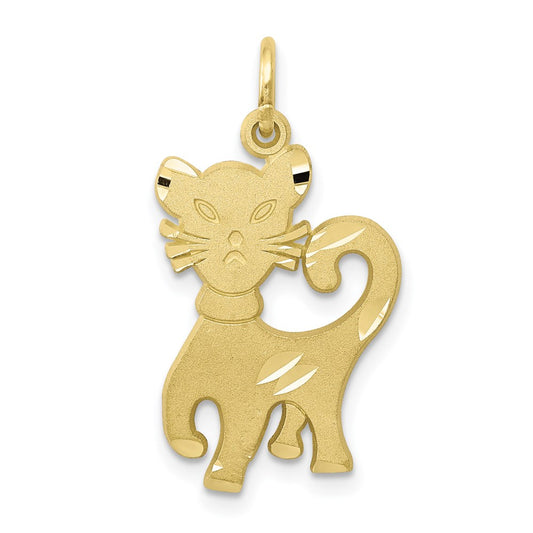 Million Charms 10K Yellow Gold Themed Cat Charm
