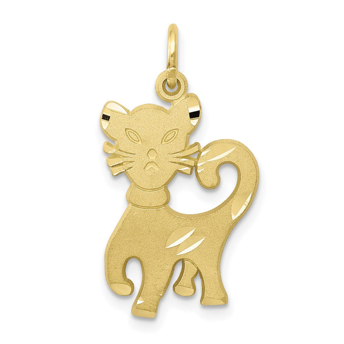 Million Charms 10K Yellow Gold Themed Cat Charm