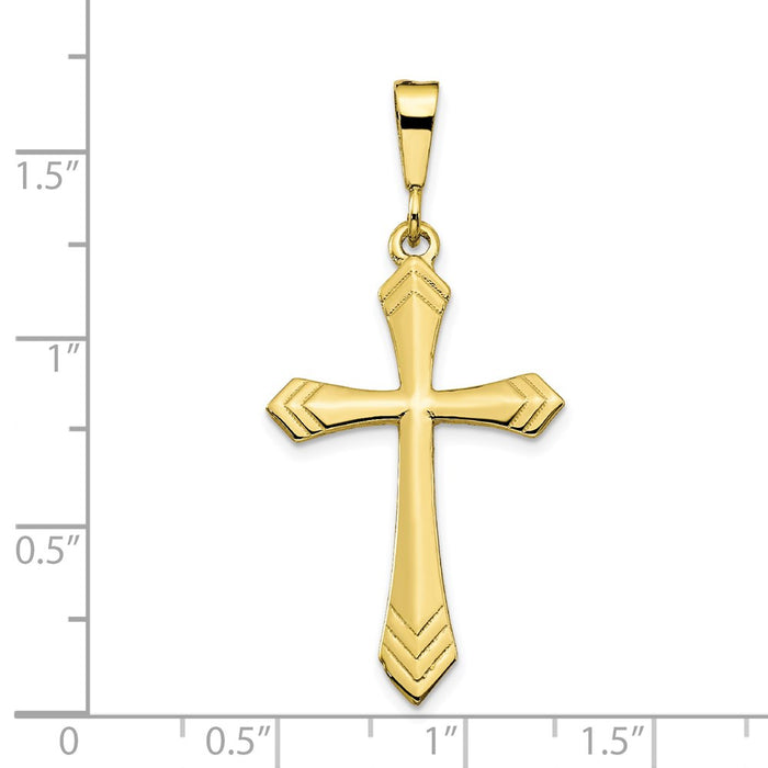 Million Charms 10K Yellow Gold Themed Relgious Cross Charm