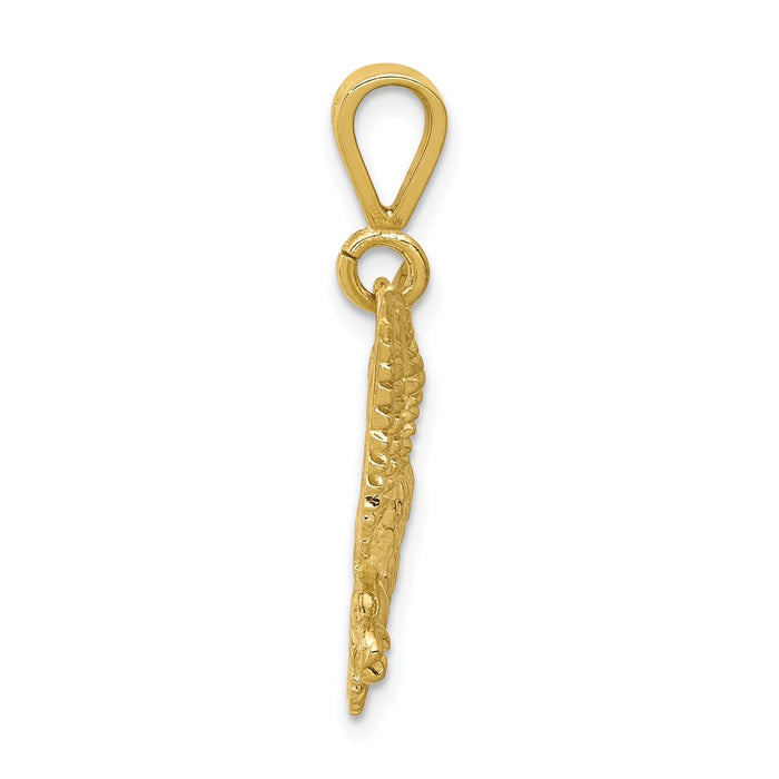 Million Charms 10K Yellow Gold Themed Solid Polished Spread Eagle Charm