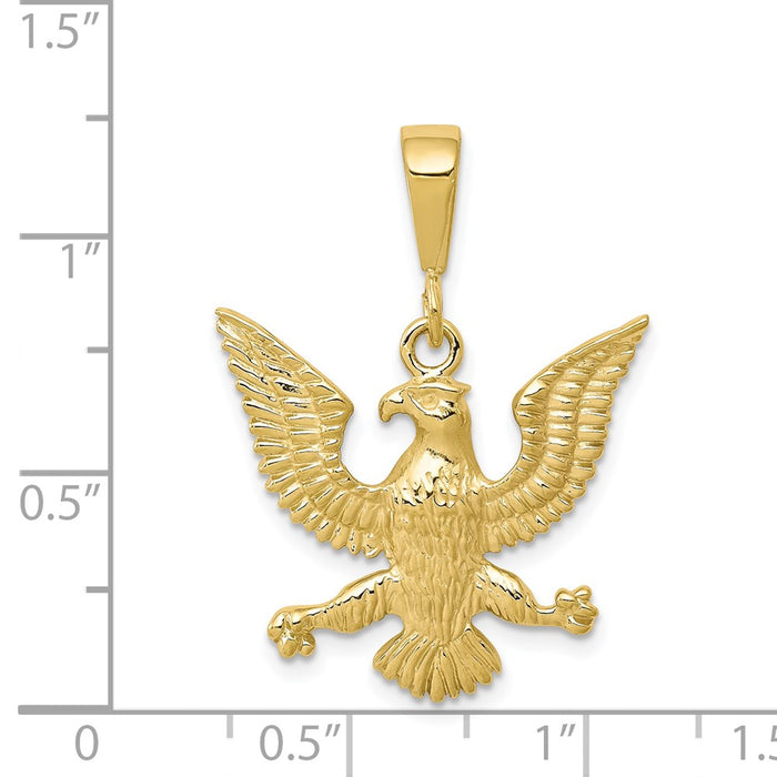 Million Charms 10K Yellow Gold Themed Solid Polished Spread Eagle Charm