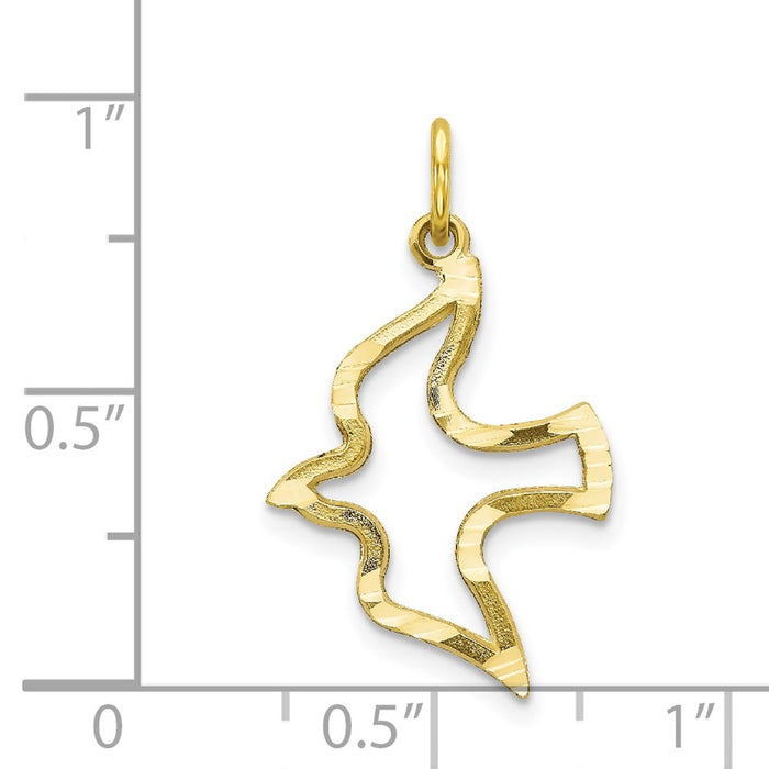Million Charms 10K Yellow Gold Themed Dove Charm