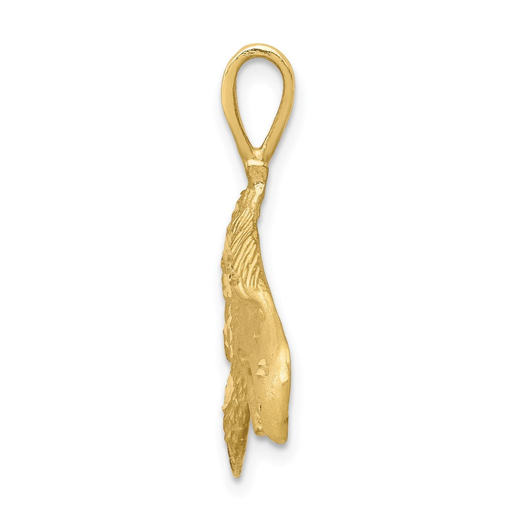 Million Charms 10K Yellow Gold Themed Solid Diamond-Cut Eagle Head Charm