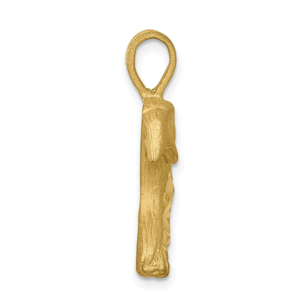 Million Charms 10K Yellow Gold Themed Solid Diamond-Cut Eagle Head Charm