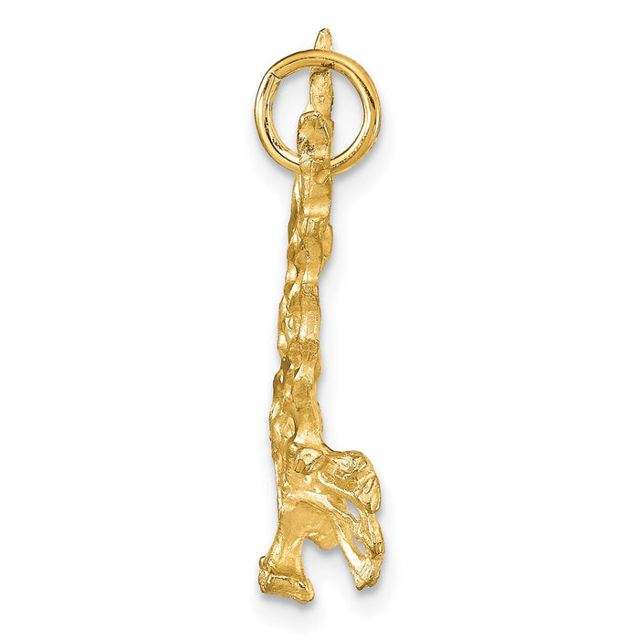 Million Charms 10K Yellow Gold Themed Solid Diamond-Cut Eagle Charm