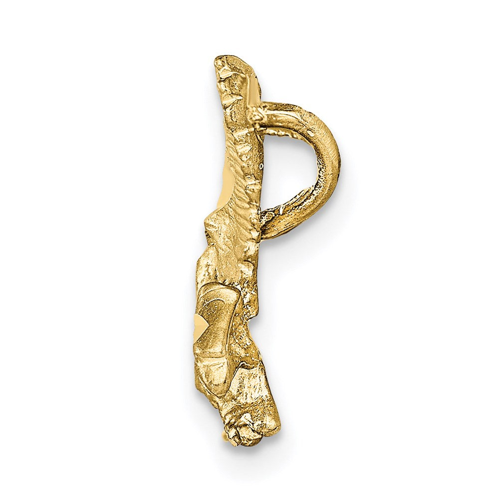 Million Charms 10K Yellow Gold Themed Solid Diamond-Cut Eagle Charm
