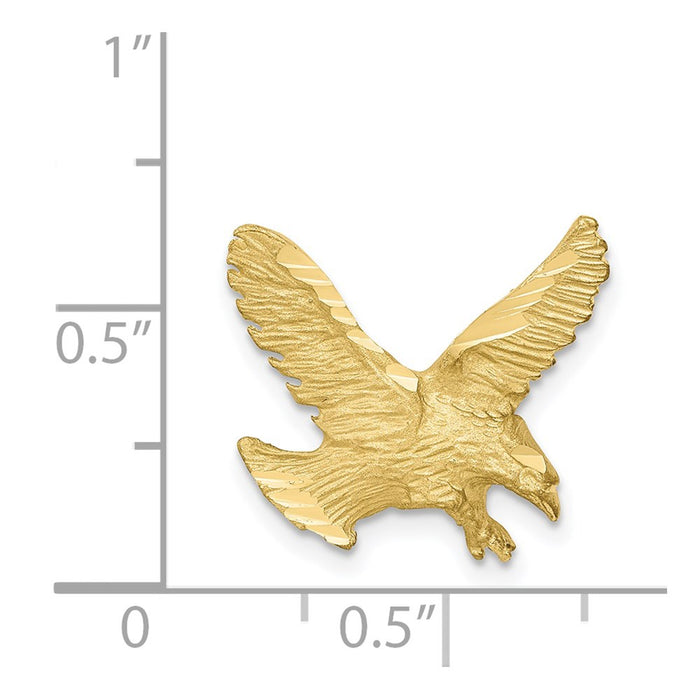 Million Charms 10K Yellow Gold Themed Solid Diamond-Cut Eagle Charm