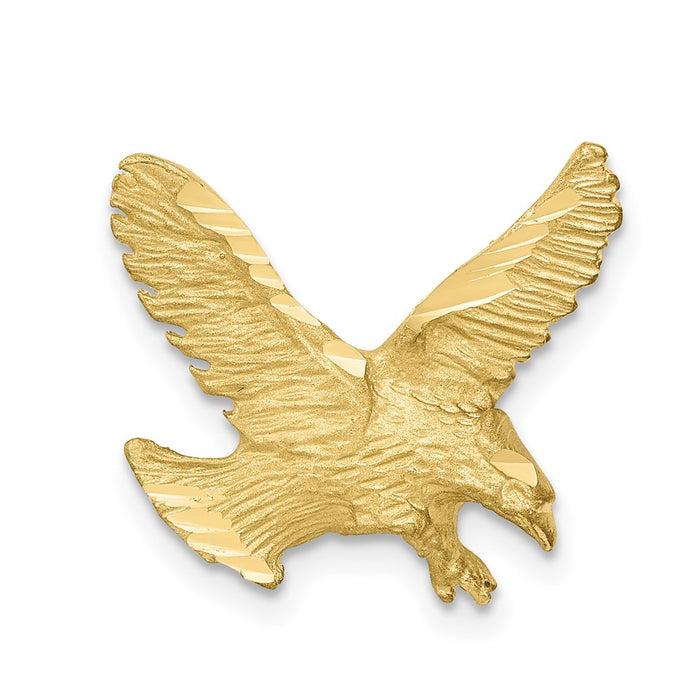 Million Charms 10K Yellow Gold Themed Solid Diamond-Cut Eagle Charm