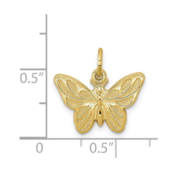 Million Charms 10K Yellow Gold Themed Butterfly Charm