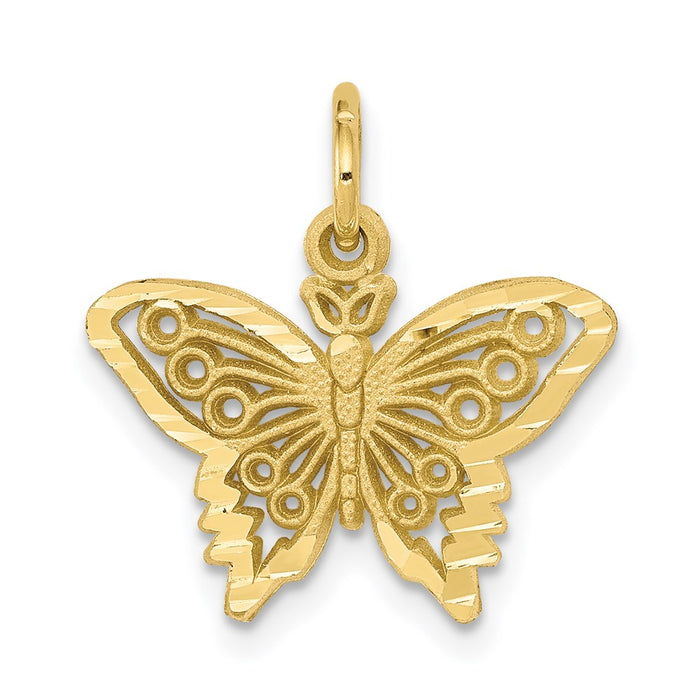 Million Charms 10K Yellow Gold Themed Butterfly Charm