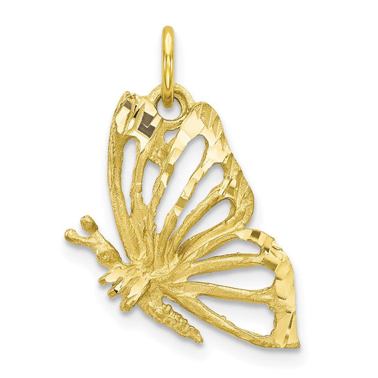 Million Charms 10K Yellow Gold Themed Butterfly Charm