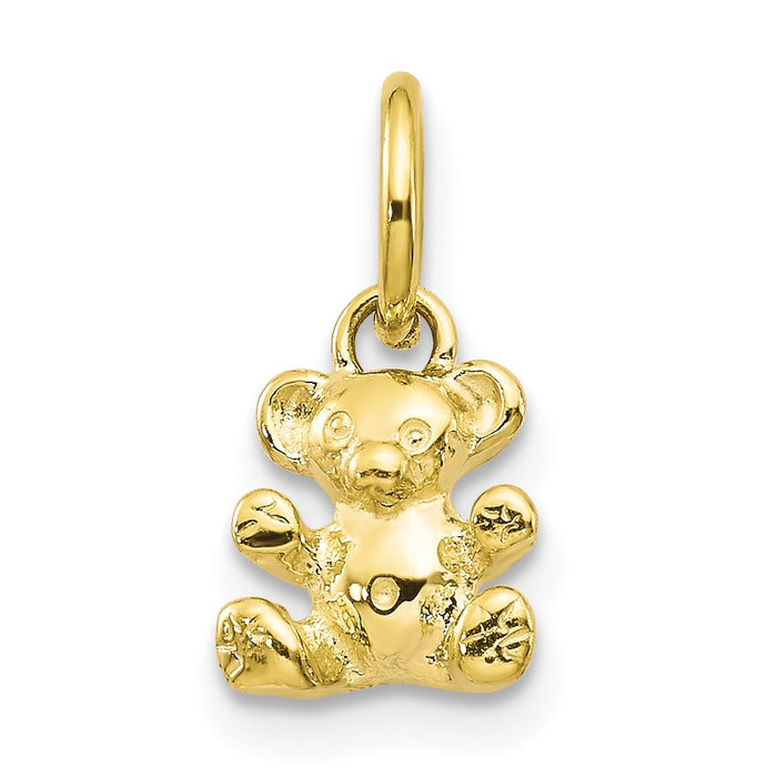 Million Charms 10K Yellow Gold Themed Teddy Bear Charm