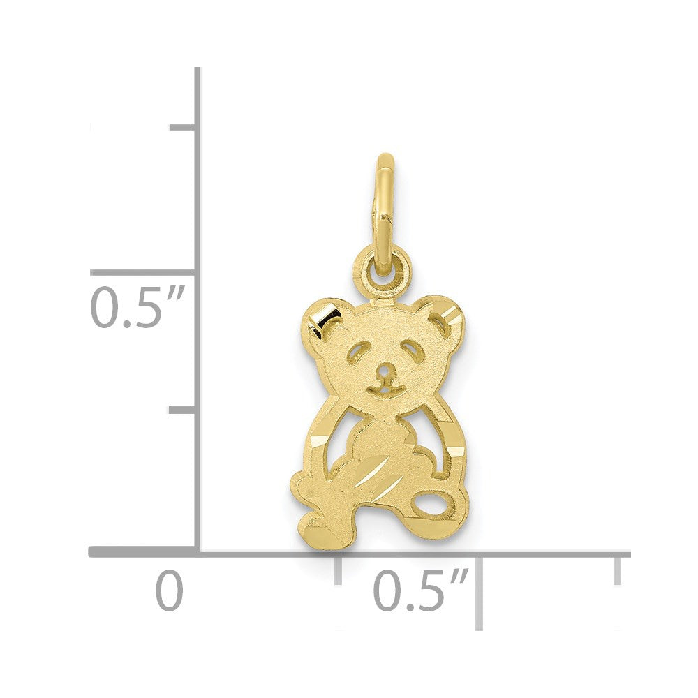 Million Charms 10K Yellow Gold Themed Teddy Bear Charm
