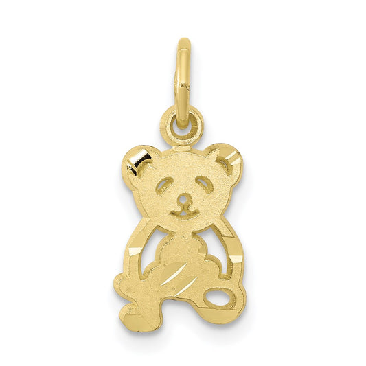 Million Charms 10K Yellow Gold Themed Teddy Bear Charm