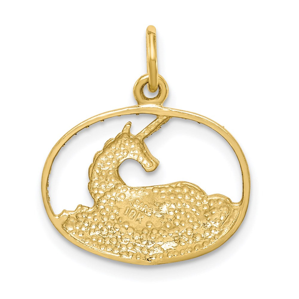 Million Charms 10K Yellow Gold Themed Unicorn Charm