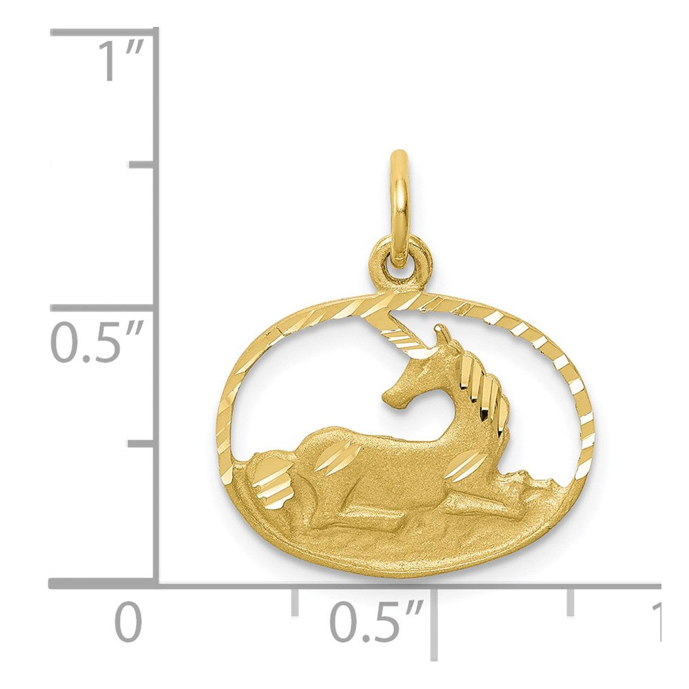 Million Charms 10K Yellow Gold Themed Unicorn Charm