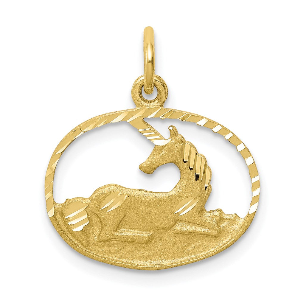 Million Charms 10K Yellow Gold Themed Unicorn Charm