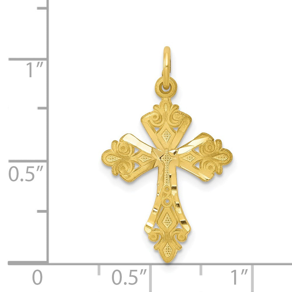 Million Charms 10K Yellow Gold Themed Relgious Cross Charm