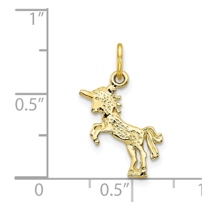 Million Charms 10K Yellow Gold Themed Unicorn Charm