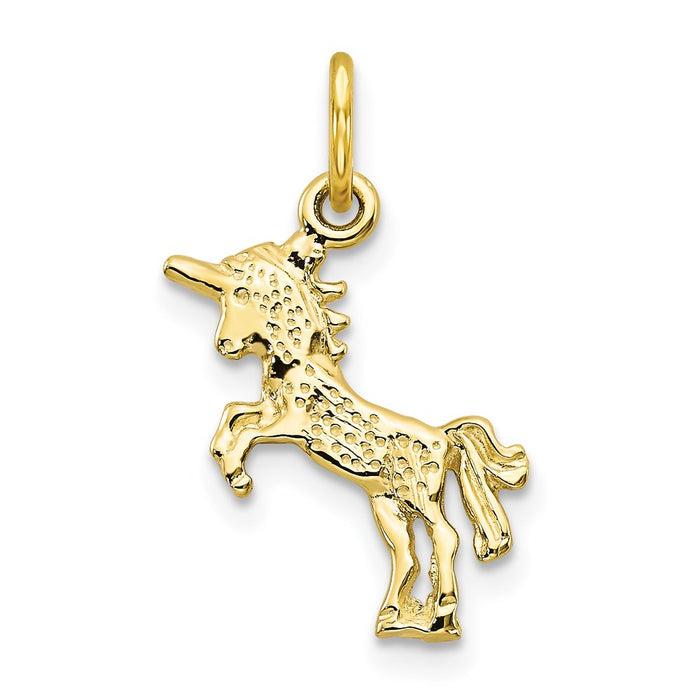 Million Charms 10K Yellow Gold Themed Unicorn Charm