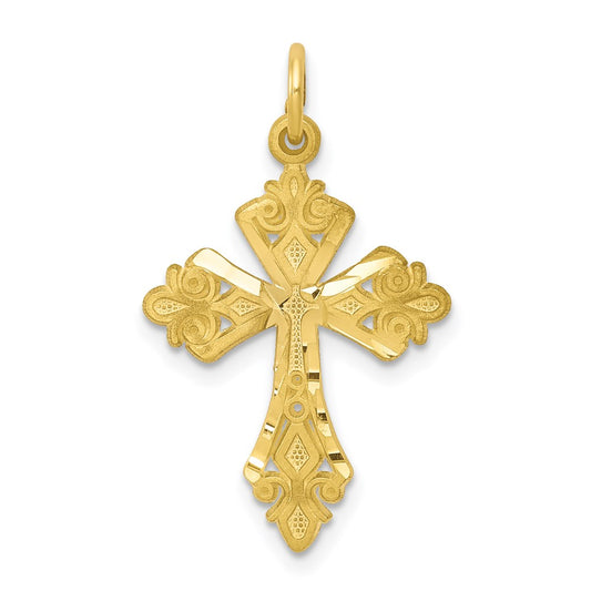 Million Charms 10K Yellow Gold Themed Relgious Cross Charm